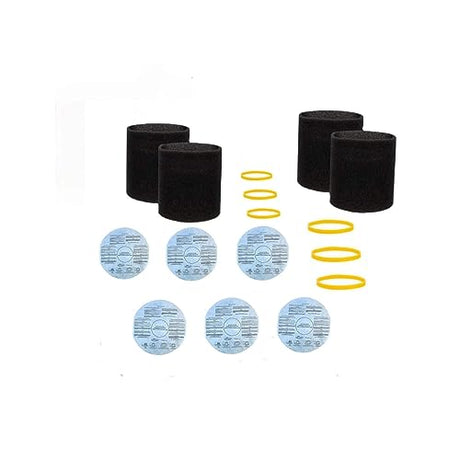 6 pack 90107 dry filter + 6 Pack Retaining Bands+ 4Pack 90585 Shop vac Foam Sleeve Filter Replacements for Most Shop vac Wet/Dry Vacuum Cleaners 5 YH Maialan