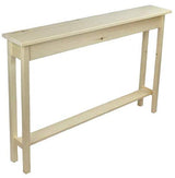Unfinished 46" Narrow Console Sofa Table - with Bottom Shelf Generic