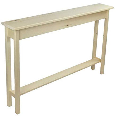 Unfinished 46" Narrow Console Sofa Table - with Bottom Shelf Generic