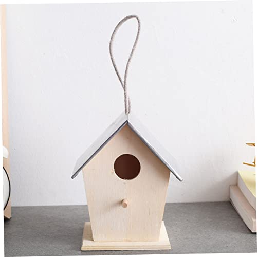 SUPVOX Outdoor Bird House Woodpecker House Cottage Bird House Unfinished Wood Birdhouse Hanging Bird House Garden Hanging Bird Nest Butterflies House SUPVOX