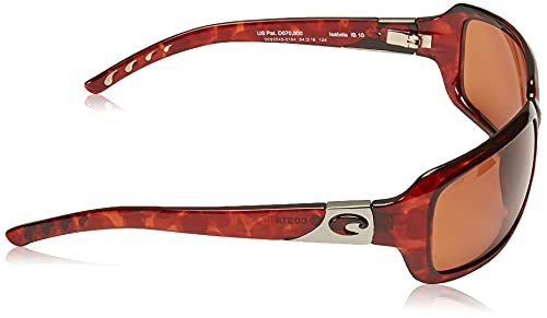 Costa Del Mar Women's Isabela Polarized Rectangular Sunglasses