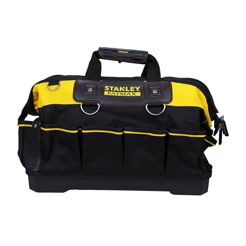 STANLEY FATMAX Technician Tool Bag, Heavy Duty 600 Denier and Leather, Multifunctional Tool Storage Organiser, 18 Inch, 1-93-950