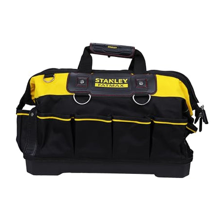 STANLEY FATMAX Technician Tool Bag, Heavy Duty 600 Denier and Leather, Multifunctional Tool Storage Organiser, 18 Inch, 1-93-950 Stanley
