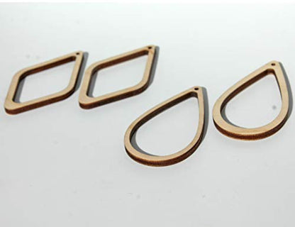 18 Unfinished Wood Laser Cutout Hollow Frame Earrings Jewelry Resin Acrylic Crafts - WoodArtSupply