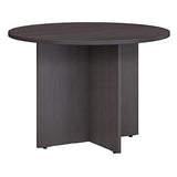 Bush Business Furniture Round Conference Table with Wood Base, Circular Meeting Room Desk for 4 Users, 42W, Storm Gray Bush Business Furniture