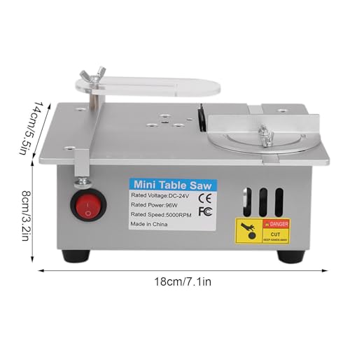 Bachin Mini Hobby Table Saw Handmade Woodworking Bench Saw 1/2" Adjustable Cut Depth, Seven Speed Adjustable Power Supply, Small Hobby Table Saw for BACHIN