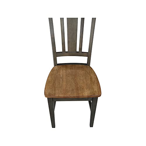 International Concepts San Remo Splatback Dining Chair, Height, Hickory/Washed Coal