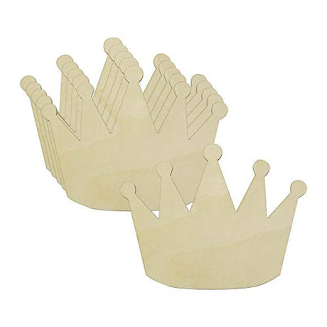 Samanter Blank Crown Wood Slices, Unfinished Wood Cutout,DIY Craft Ornaments Craft 6pcs Samanter