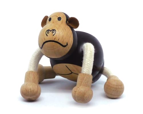 Wooden Animal Toys for Toddler, Posable Wooden Safari Toy Playset, Wooden Toys Fun Bendable, Child and Planet Safe Wood Jungle Animals, Boys and - WoodArtSupply