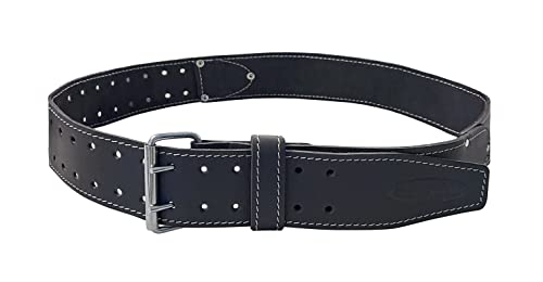 McGuire-Nicholas Men's Standard 2 3/4" inch Oil Tanned Leather Tool Work Belt for 29"-46" Waist, Dark Brown, 3" McGuire-Nicholas