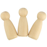 MOUYAT 30 PCS 3.5 Inch Wooden Peg Dolls, Unfinished Angel Girl Wooden Peg People Doll Bodies, Wooden People Figures for Painting, Craft Art Projects MOUYAT