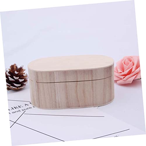 COHEALI Unfinished Wooden Case Small Wooden Jewelry Case Square Wood Case Wooden Jewelry Organizer Storage Case Bamboo Manual Box COHEALI