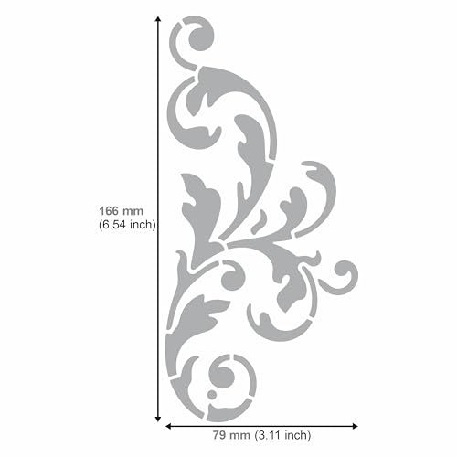 Aleks Melnyk No.349 Metal Stencil, Swirls, Ornaments, Flowers Vine, Patterns, Border, Small Stencil, 1 PC, Template for Wood Burning, Engraving, Aleks Melnyk