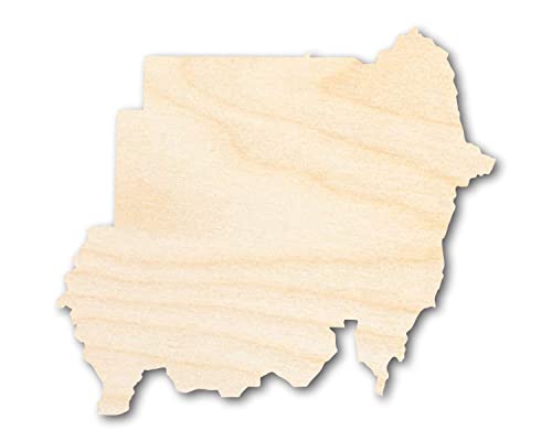 Unfinished Wood Sudan Country Shape - North Africa Craft - up to 36" DIY 18" / 1/2" 24 Hour Crafts