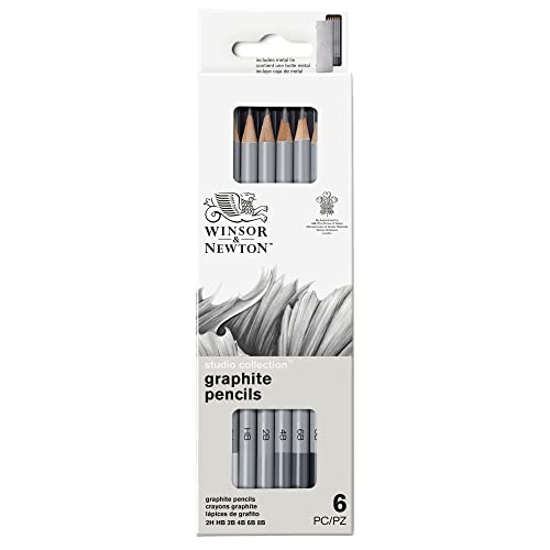 Winsor & Newton Studio Collection Artist Pencils, Graphite Pencils, Set of 6 - WoodArtSupply