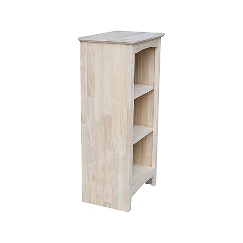 International Concepts Parawood Shaker Bookcase - 36" H Unfinished Solid Wood Shelves IC International Concepts