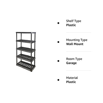 BLACK+DECKER, (71”H x 36”W x 18”D 5-Tier Heavy Duty Ventilated Storage Shelf, 150 lbs per Shelf, Plastic Shelving Unit (1, 5-Tier (18x36)) - WoodArtSupply