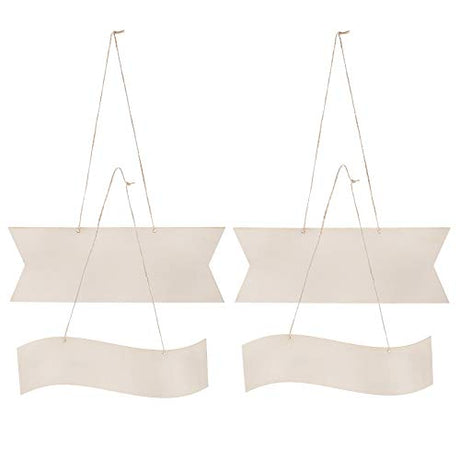 4pcs Wooden Blank Hanging Tag Blank Wooden Signs Wall Art Decorative Valentine Door Sign Unfinished Wood plaques Wood Decor Door Tag Decor Door Wall PartyKindom