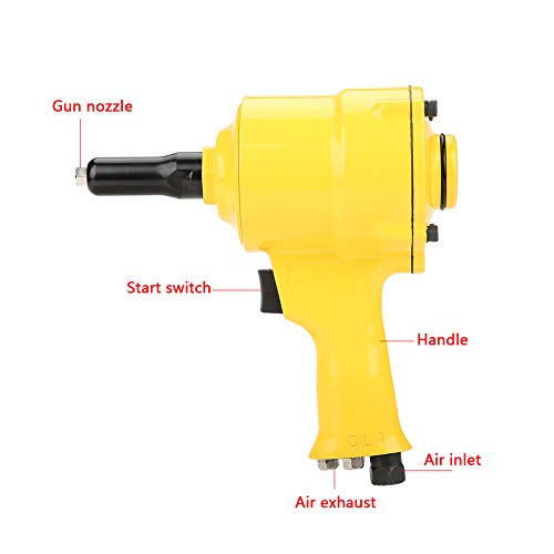 Rivet Nut Tool, Rivet Gun Kit, Pneumatic Tool Air Riveter Pistol Grip Rivet Gun Air Powered Riveting Tool 2.4/3.2/4.0/4.8mm, Pneumatic Rivet Gun Used - WoodArtSupply