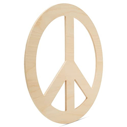 Peace Wood Cutouts 12 x 12-inch, Pack of 3 Unfinished Wood Crafts Blank, Wooden Letter Sign for Crafts & Decor, by Woodpeckers