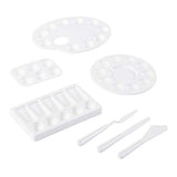 KINGART Assortment, Set of 7 Pc Plastic Palette & Painting Knife, White 7 Piece (978) KINGART