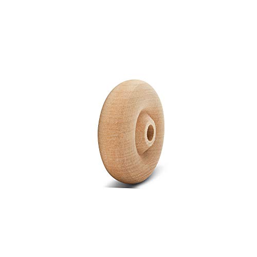 Woodpeckers- Classic Wooden Craft Toy Wheels 1.5" X 1/2" Axle Hole 24 Pack