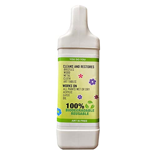 Green Piece® Paint Brush Cleaner and Restorer for Art Paint Brushes - 100% Natural - Non-Toxic - Wet or Dry Paint - No Chemicals - Oil or Acrylic Green Piece
