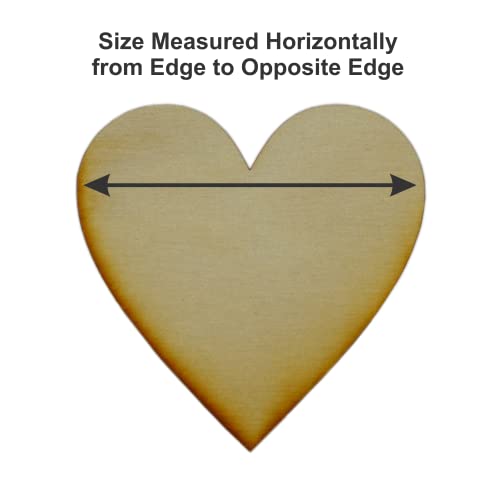 Unfinished Heart Wood Cutout Available in a Variety of Sizes and Thicknesses (1/4" Thick, 1 Inch (Package of 40)) - WoodArtSupply