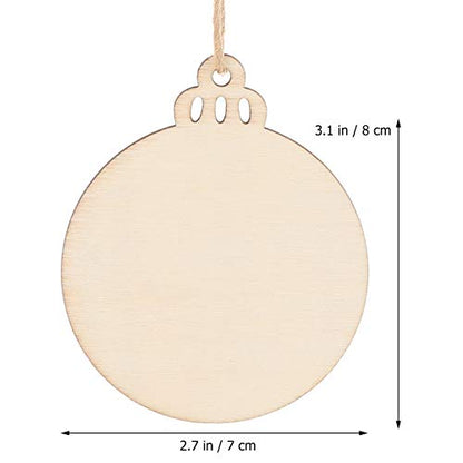 SEWACC Unfinished Wooden Christmas Ornaments 30pcs Christmas Wooden Slices DIY Blank Wood Cutouts for Crafts Centerpieces Christmas Decorations