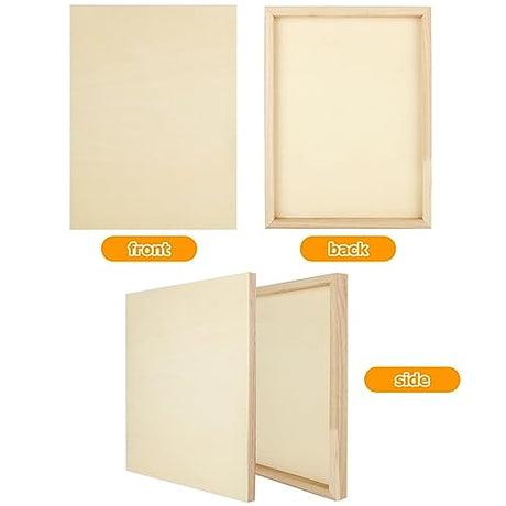 ACXFOND 6 Pack Wood Panels for Painting 12 x 16 Inch Craft Wood Board Unfinished Wood Wooden Panel Boards for Painting, Pouring, Arts, Crafts, Paints ACXFOND