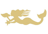 Mermaid Cutout Unfinished Wood Summer Birthday Party Beach House Door Hanger MDF Shape Canvas Style 6 Diverse Woodworking