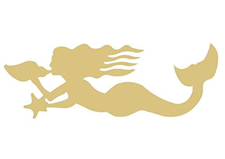 Mermaid Cutout Unfinished Wood Summer Birthday Party Beach House Door Hanger MDF Shape Canvas Style 6 Diverse Woodworking