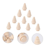 ARTIBETTER 10pcs Wood Christmas Tree Unfinished Wooden Unfinished Peg Dolls Homemade Ornaments Wooden Xmas Tree Craft Blank Peg Doll Wooden Christmas ARTIBETTER