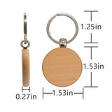 TFoRibbon 50 Pcs Wood Engraving Blanks Wooden Blank Keychains (Round) TFoRibbon00057 TFoRibbon