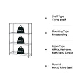 HCY 4-Tier, Shelf Heavy Duty, Shelving Unit NSF Height Adjustable Metal Storage Rack for Laundry Bathroom Kitchen Garage Pantry Organization 1000 LBS HCY
