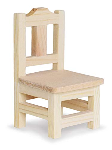 Multicraft Dining Chair Miniature Wood for Dollhouses, Displays, Crafting, DIY - 3.5 Inches Tall Multicraft