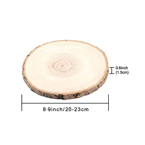 Unfinished Natural with Tree Bark Wood Slices 6 pcs Disc Coasters Wood  Coaster