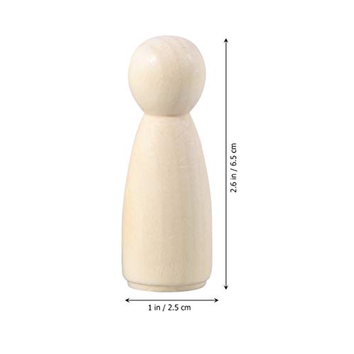 Kisangel 20pcs DIY Peg Doll Angel Wood Bodies Unfinished Wooden Peg People for Crafting People Shapes for Arts and Crafts 65mm