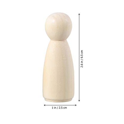 Kisangel 20pcs DIY Peg Doll Angel Wood Bodies Unfinished Wooden Peg People for Crafting People Shapes for Arts and Crafts 65mm