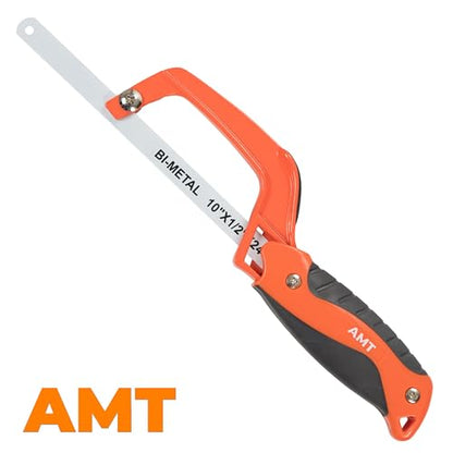 AMERICAN MUTT TOOLS 10" Mini Hacksaw for Metal – Compact Hack Saw with Bimetal Blade – Metal Cutting Saw, Small Hacksaw for Metal, Hack Saws for