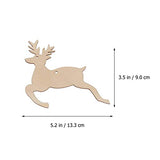 SUPVOX Wooden Chip Unfinished Wood Ornaments DIY Accessories Wood Cutouts Christmas Reindeer Wood Patches Home Bar Wedding Party 10pcs SUPVOX