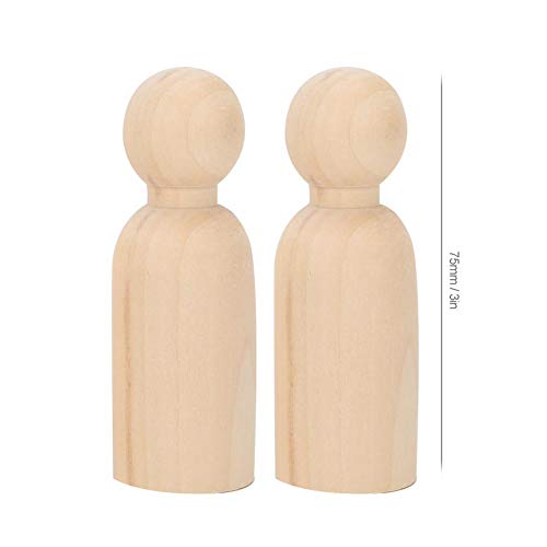 Wooden Peg Dolls Unfinished Wooden Peg Dolls Set Bodies, 10pcs 75mm Unfinished People Shapes Wooden People Figures Angel Dolls for DIY Craft Painting zjchao