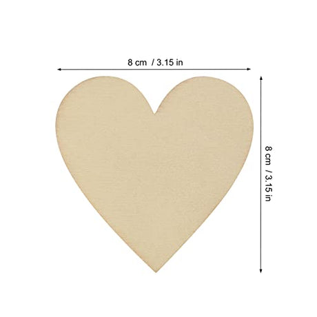 Wood Heart Cutouts,130 PCS 3.15 Inch Unfinished Wooden Hearts for Guest Book for DIY Crafts, Wedding Decor, and Valentine's Day Ornaments, by GNIEMCKIN