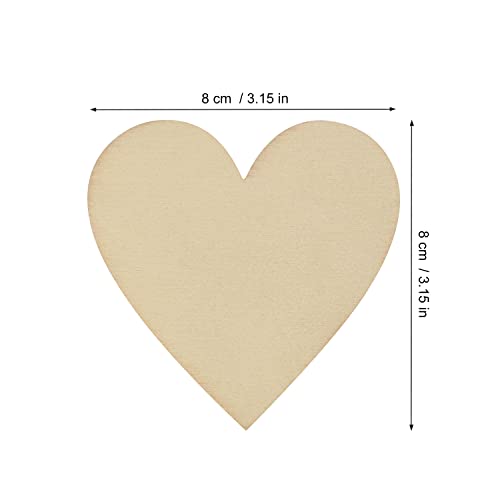 Wood Heart Cutouts, 200 PCS 3.15 Inch Unfinished Wooden Hearts for Guest Book for DIY Crafts, Wedding Decor, and Valentine's Day Ornaments, by GNIEMCKIN