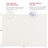 Blank Watercolor Cards with Envelopes NOT FOLDED - 30 Pack : 30 Postcards and 30 Envelopes 5x7" - Watercolor Postcards 300GSM - DIY Thank You Card, Zenacolor