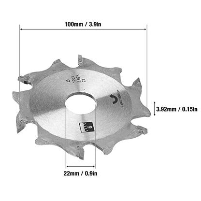 6 Tooth 22mm Bore Biscuit Joiner Blade, 100mm / 4inch Carbide Biscuit Jointer Blade Cutter Replacement, 6 Tooth Carbide Plate Joiner Blade, - WoodArtSupply