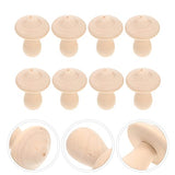 COHEALI 10pcs Wooden Mushroom Wooden Peg Figures Wood Carved Mushrooms Unfinished Doll Balnk Mushroom Model Wood Peg People Toy for Kids Wood Toys COHEALI