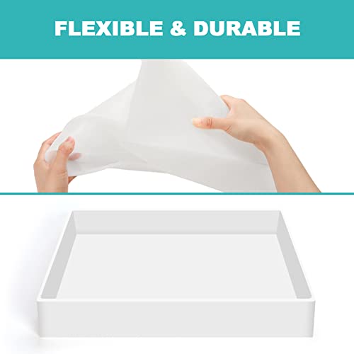 Sntieecr Large Rectangle Resin Table Molds, 16 x 12 x 2.4 Inch Charcuterie Board Resin Mold, Epoxy Table Mold for Tray Board, River Coffee Table, DIY Sntieecr