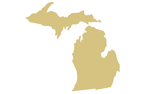 Michigan State Cutout Unfinished Wood Detroit Wolverines Motown Rust Belt Great Lakes MDF Shape Canvas Style 1 (6") Diverse Woodworking
