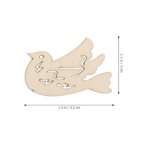 ABOOFAN Birds for Crafts, Birds Unfinished Wood Slices Cutouts Peace Dove Wood Craft Embellishments Blank Wooden Chip for DIY Scrapbooking Wedding ABOOFAN